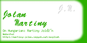 jolan martiny business card